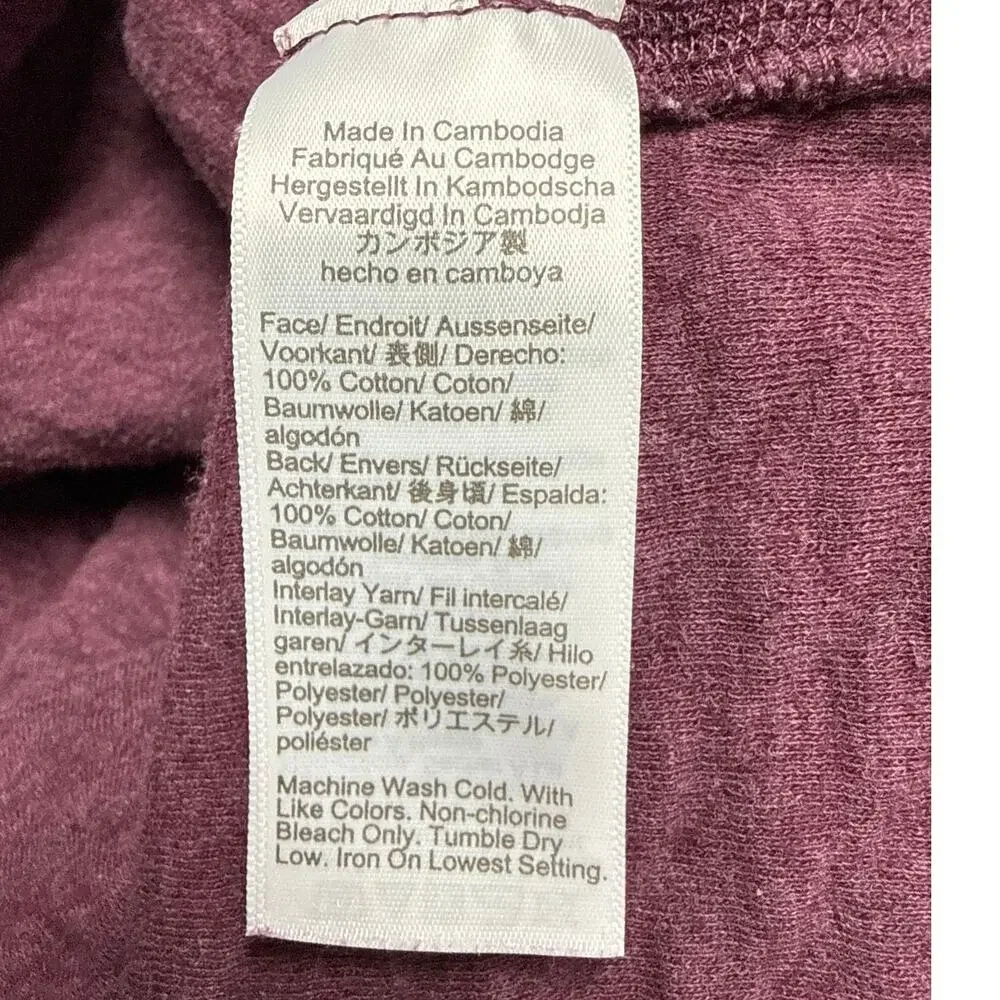 J Crew Men’s Quilted Fleece Pullover Top Size XL Burgundy Quarter Zip Preppy
